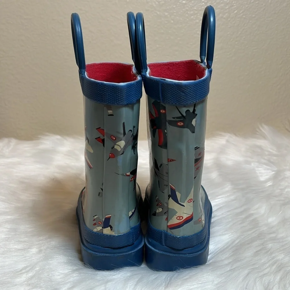 Hatley Blue Airplane Toddler Waterproof Rain Boots